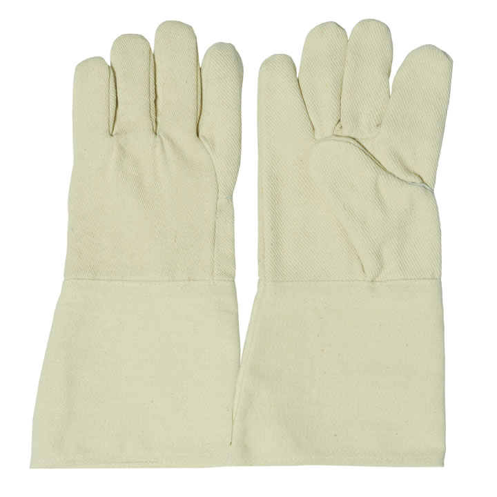 100% Cotton Drill with Canvas Cuff Gloves style flat for men 14 oz to 24 oz