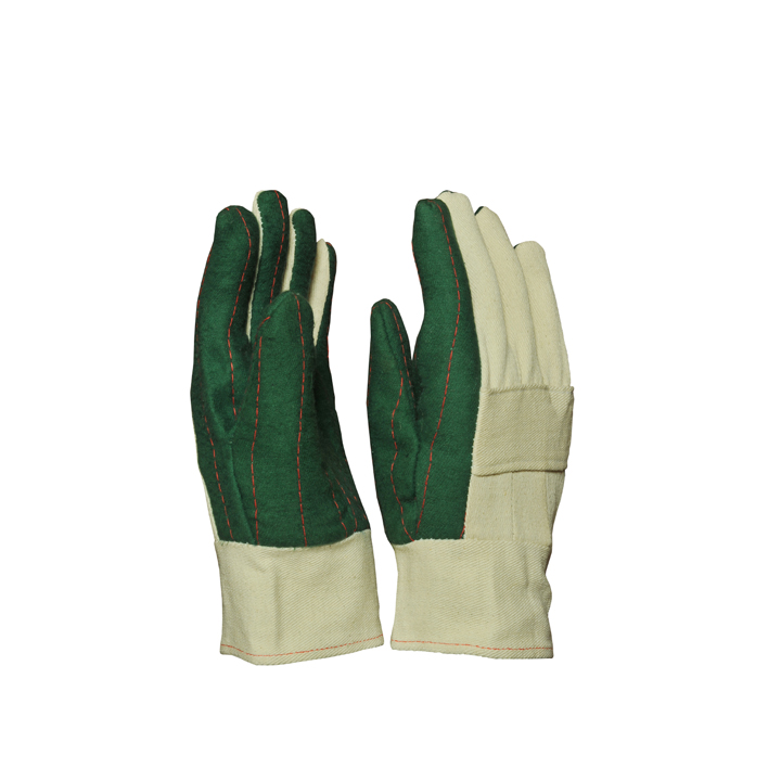 100% Cotton Hotmaill Green Double Palm with canvas cuff 14 oz to 24 oz for men straight thumb