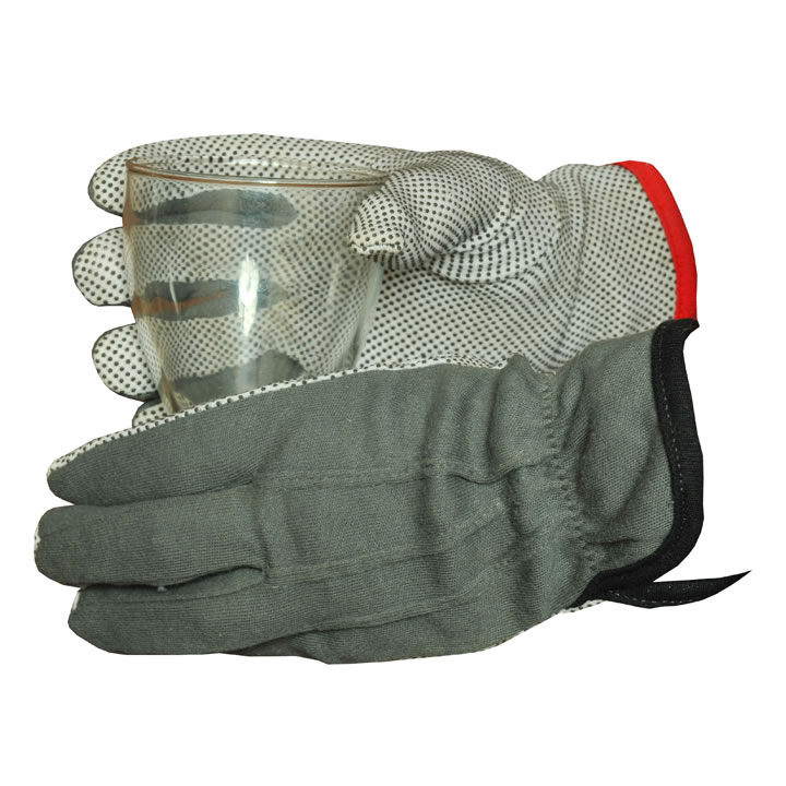 100% Cotton Interlock Grey with PVC Dots & Ribs on Back fourchette sizes 06-13