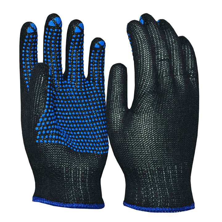 100% Cotton Knitted with PVC Dots Gloves Seamless for men & women 2