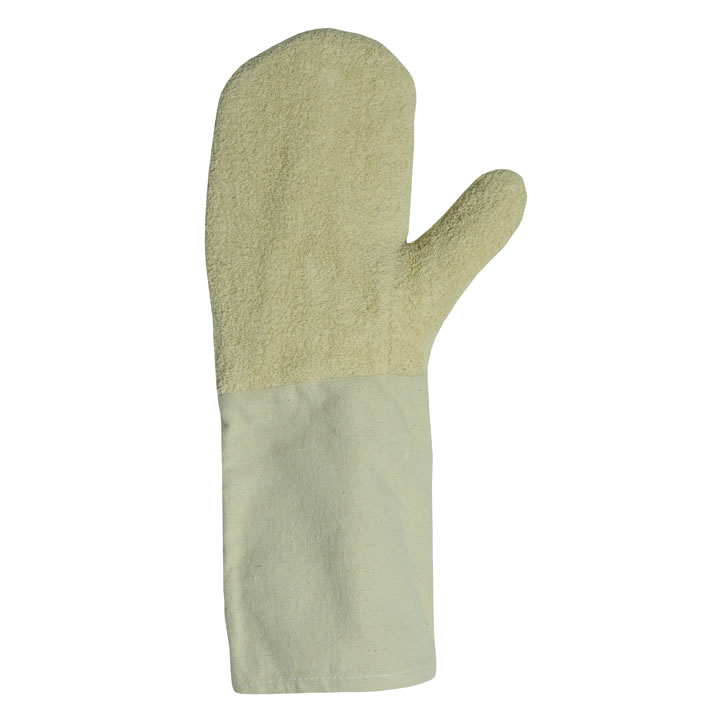 100% Cotton Terrey Mitten with Long canvas cuff gloves for men 18 oz to 34 oz