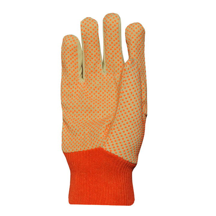 2006 Orange 100% Cotton with PVC Dots Gloves Straight & Wing Thumbs Style 08oz,10oz,12oz,14oz form men & women
